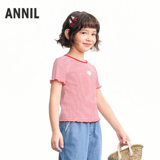 【实体店同款】女童短袖针织衫夏季新款安奈儿童装AG621222 商品图1