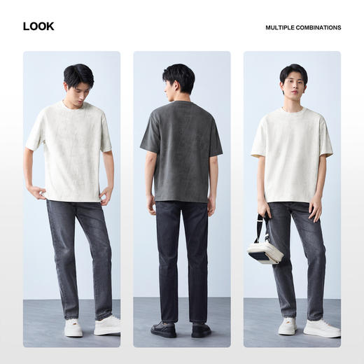 【蜡染T恤】柒牌男装2026夏季圆领宽松国风竹纹印花新疆棉短袖T恤 130T72340 商品图2