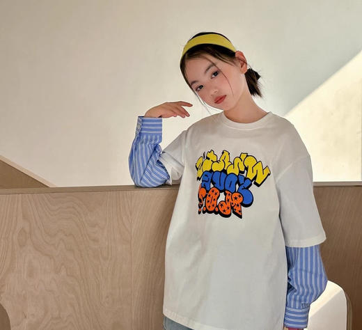 ✨明星同款mini版爱豆炸街款‼️亲子出街回头率爆表！【吉米故事▪mini版爱豆同款假两件亲子T恤】 谁懂啊！刷到宋雨琦舞台上这件假两件T，1~秒穿出层次感的叠穿宝藏 商品图6