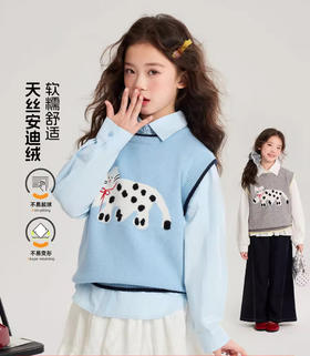 春款首发❗️【吉米故事 春日新款衬衫&马甲系列】来喽！直击心灵的慵懒感👀一眼沦陷🔍 🍂洋气的针织卡通马甲设计满满，增加亮点🥰搭配纯色常规衬衫上身时尚又有型👍