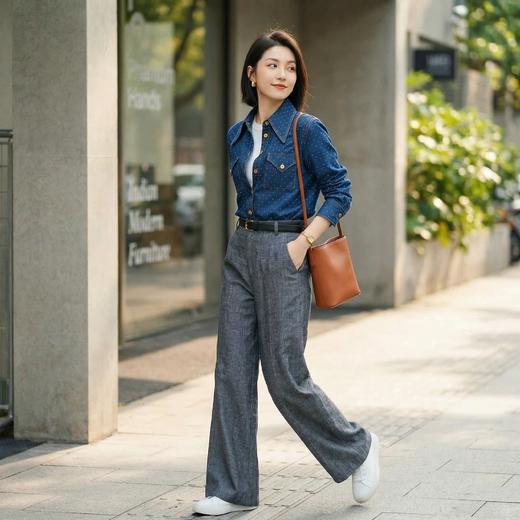 CL设计感三角包侧开叉衬衣 商品图7