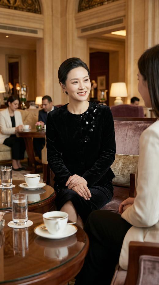 圆领重工复古订花收腰外套 商品图1