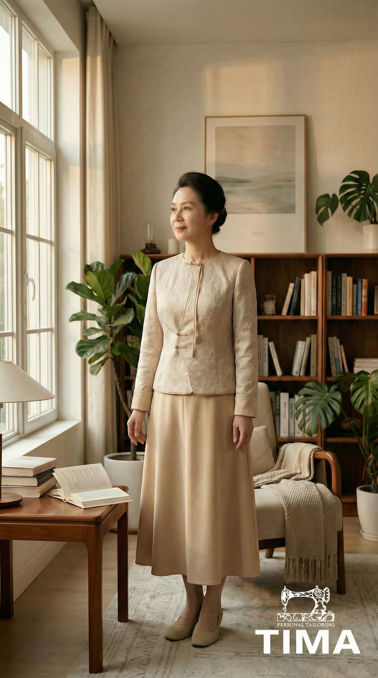 轻国风不对称门襟花扣外套