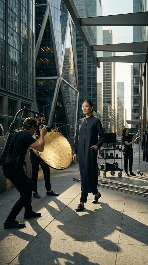 立领抽褶宽松风衣 商品图12