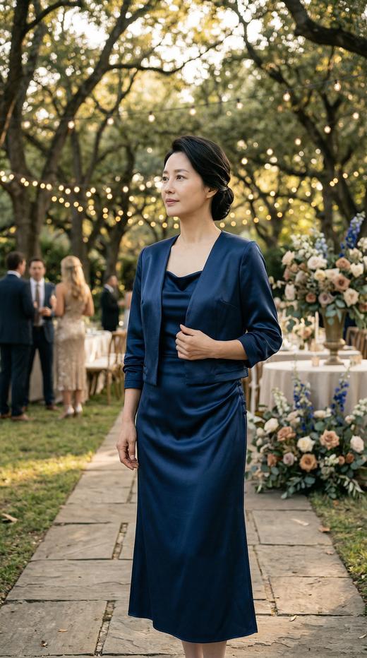 收腰捏褶订扣百搭显瘦长款吊带裙 商品图1