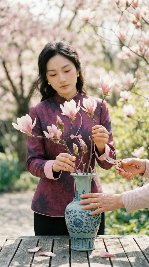 立领轻国风弧形门襟摆花扣外套 商品图5