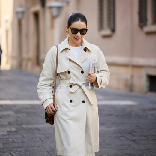 IC同款个性侧开衩插肩袖单层风衣 商品图5