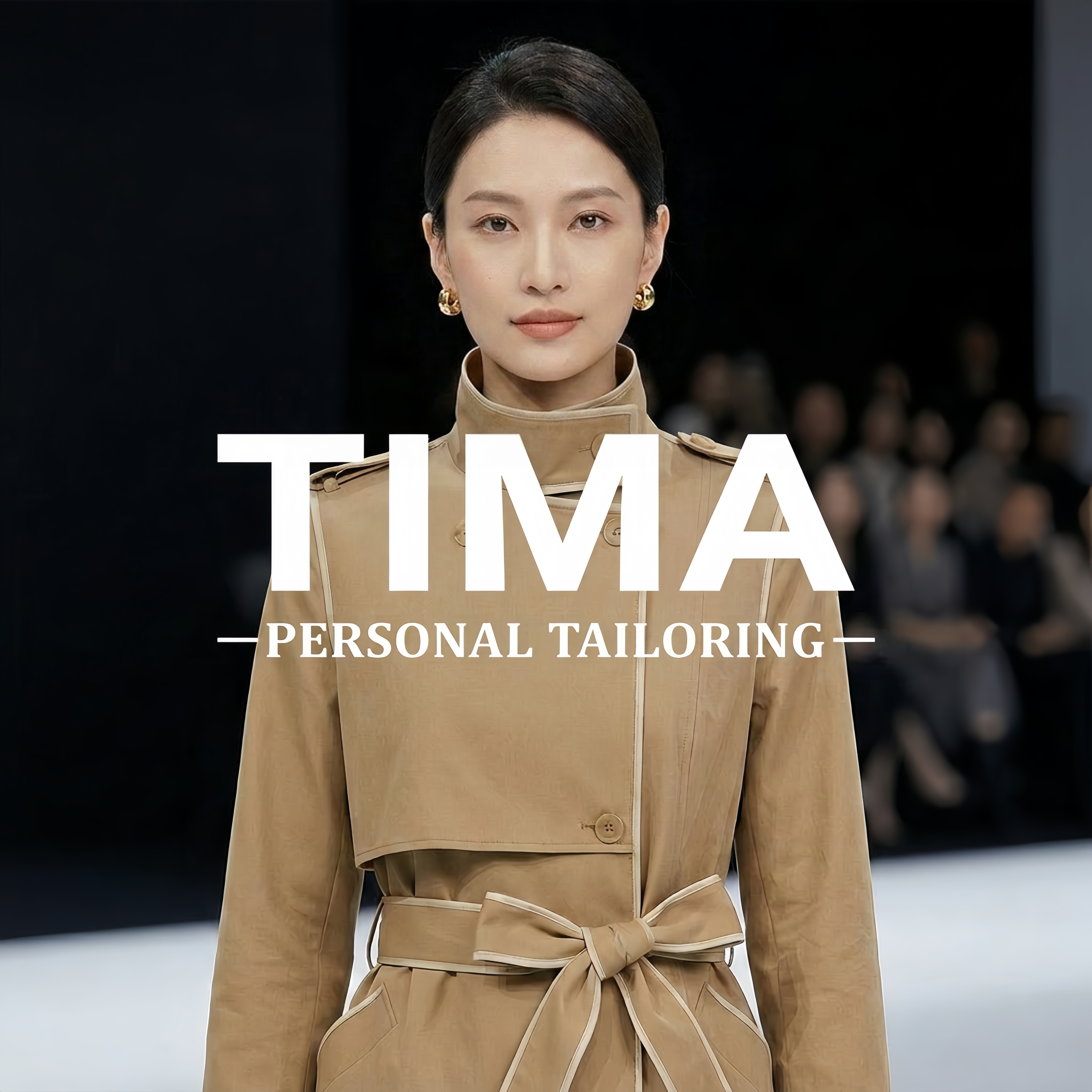 立领撞色后背弧形搭片单层风衣