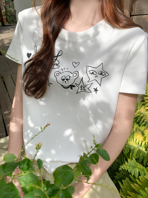 <曾小咸推荐>3.15现货秒杀 ！微信超特价！韩系卡通印花短袖 日常119.99 立减50 秒杀59.99！！ 商品图6