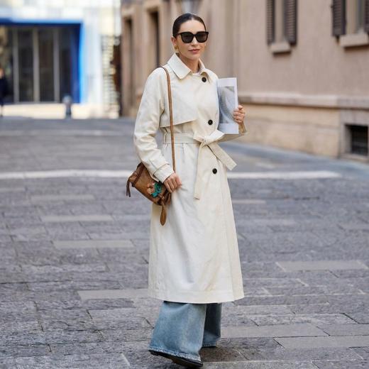 IC同款个性侧开衩插肩袖单层风衣 商品图6