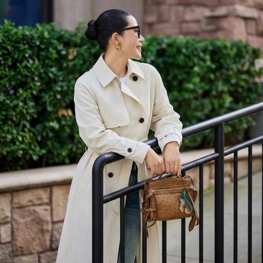 IC同款个性侧开衩插肩袖单层风衣 商品图4