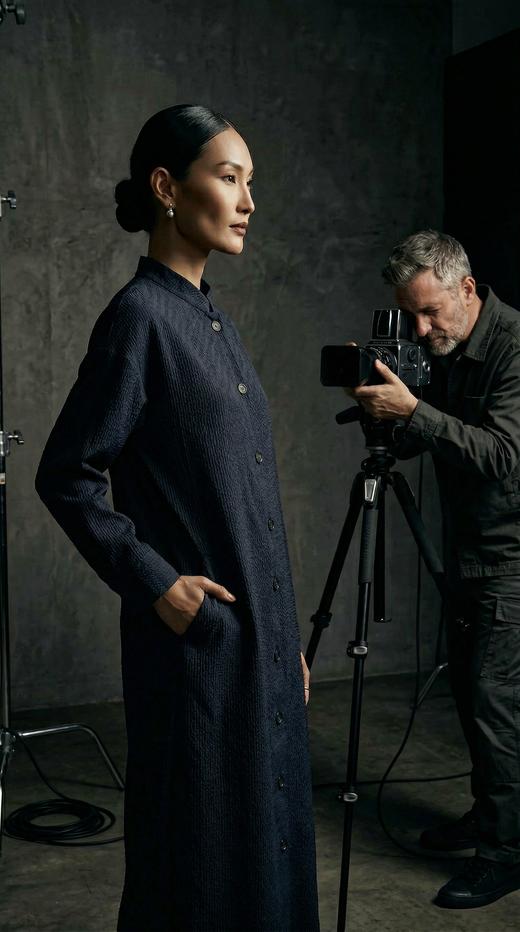 立领抽褶宽松风衣 商品图11