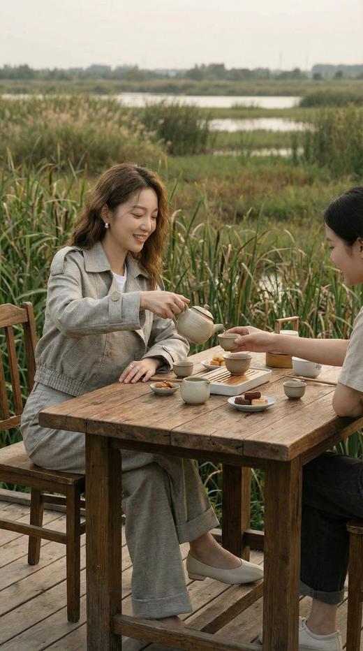 明星同款翻驳领双排扣后腰松紧短外套 商品图2