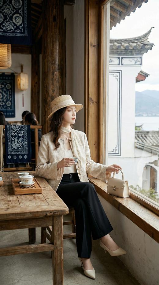 圆领花扣吊坠轻国风外套 商品图1