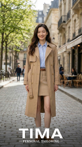 巴宝莉经典直筒袖风衣（附腰带）