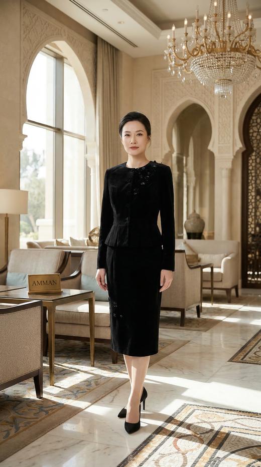 圆领重工复古订花收腰外套 商品图2