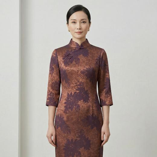 轻国风盘扣镂空领修身连衣裙 商品图7