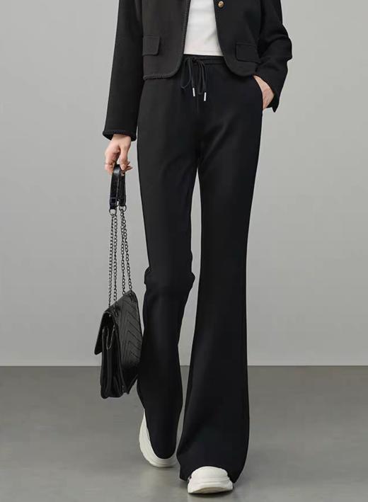 百家好同款空气层春夏秋松紧腰神仙显瘦喇叭裤 商品图1