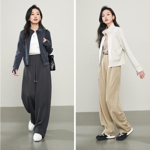 【春新品！立领拉链卫衣】逸阳春款莫代尔运动风长袖开衫显瘦正肩外套5065 商品图5