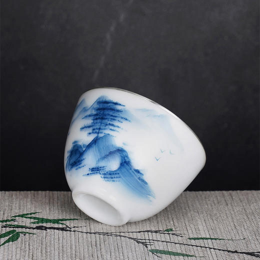 子佩集S990【远山青黛】摆件【FP019】纯银茶具青花山树茶杯纯银内胆景德镇手绘2508 商品图1