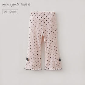 马克珍妮元气波点女童柔弹喇叭裤2026年夏装新款560963