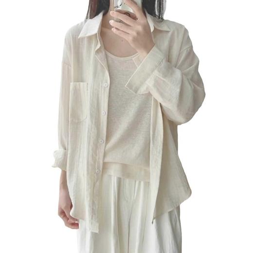 设计感防晒衬衫 上衣女夏季设计感小众百搭长袖 外穿休闲衬衣薄款外套 商品图4