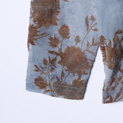 26T131SDSA男装2026新款高贵轻奢简约百搭撞色植绒花卉圆领长袖T恤百搭 商品图4