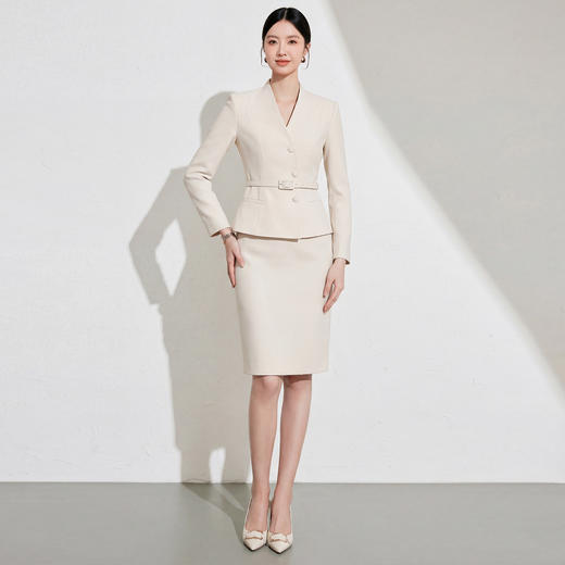 IWY/轻奢米白色西装套裙女春季新款高级感通勤职业装两件套正装25CS812 商品图1