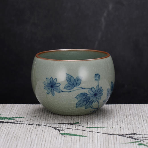 子佩集S990【采菊东篱】摆件【SR004】纯银茶具冰裂纹梅兰竹菊茶杯-凤舞-景德镇手绘2508 商品图2