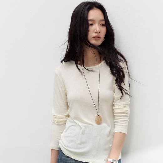 老米优品🎈一件会“呼吸”的天丝长袖，轻薄软糯，好品质基础款！《 蚕丝羊毛圆领T》美利奴羊毛+兰精天丝+桑蚕丝 韩系针缝工艺 温润细腻 超有质感！ 商品图12