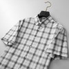 【DM】【纯棉】大依优型大码男装夏季格子短袖衬衫商务休闲百搭上衣T恤 商品缩略图4