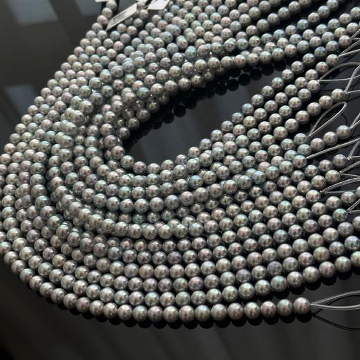 接近9mm的真多麻色日本进口akoya大珠珠。8-9mmakoya项链，有生长痕迹，没有大坑洼，越看越喜欢太亮了不止一点。附GRC大证 商品图7