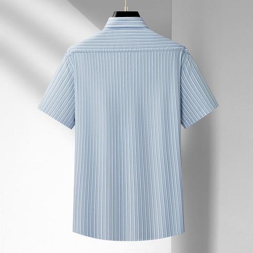 【DM】【纯棉】大依优型大码男装夏季竖条纹短袖衬衫商务休闲上衣T恤320 商品图3