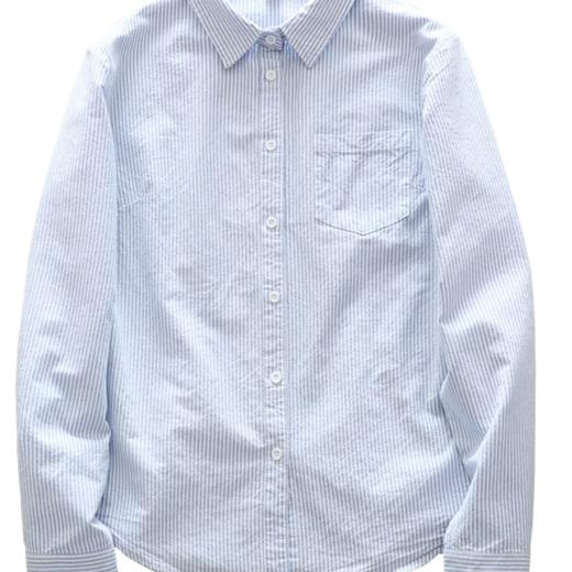 文艺小清新条纹牛津纺衬衫！2026正肩长袖纯棉衬衫女春秋宽松休闲衬衫！ 商品图4