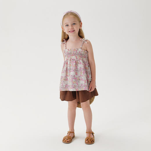 马克珍妮漫山花开女童纯棉吊带套装2026年夏装新款561057 商品图1