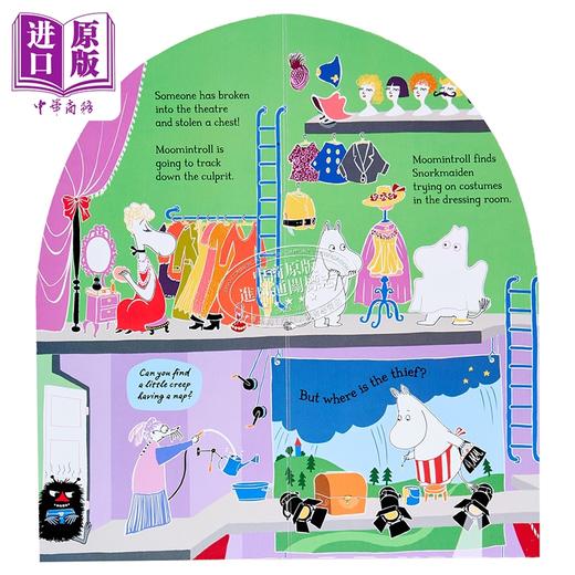 【中商原版】异形书 姆明之家4 In the Theatre Moomin Shaped Board Book 4 英文原版 儿童纸板书绘本 翻翻书 进口亲子童书 商品图2