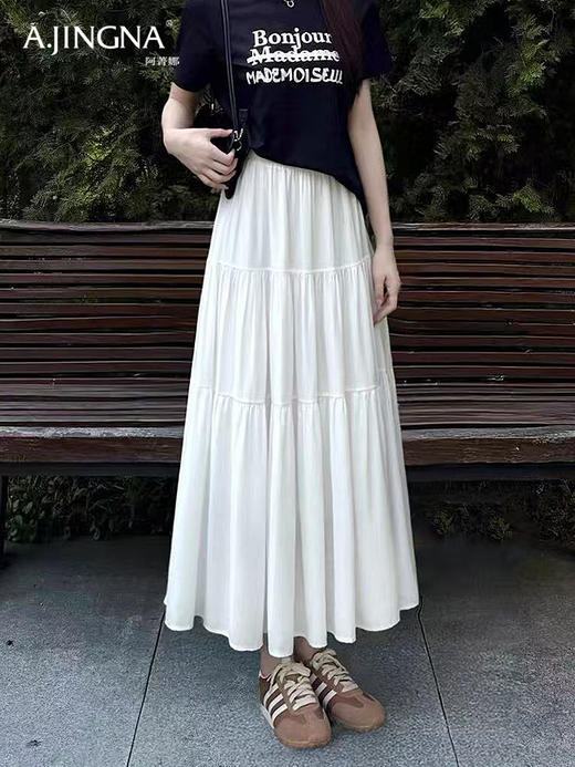 【飘逸灵动】阿菁娜春夏高腰拼接褶皱多层蛋糕裙A字裙F31C213009 商品图0