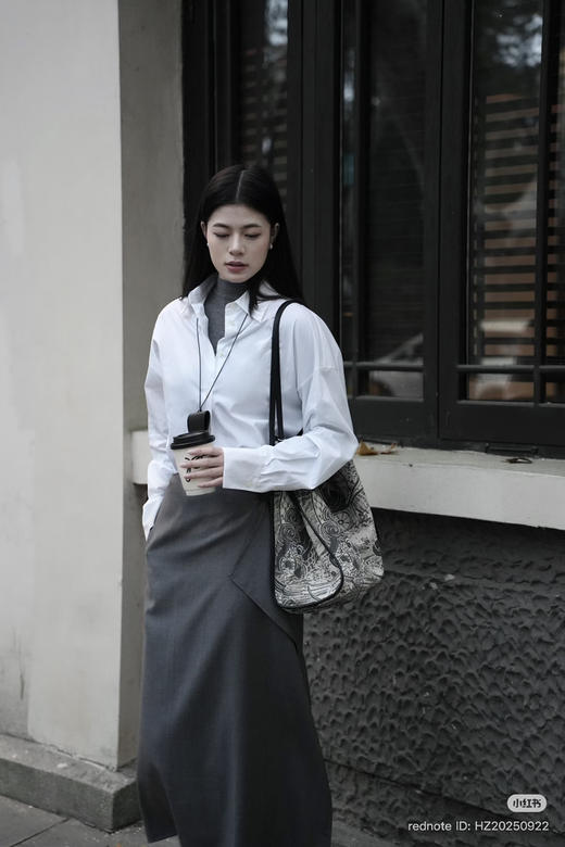 314-5 独家圆正 小禾 精纺羊毛 设计感 褶皱 半身裙 商品图4