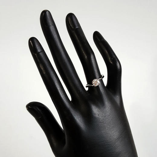 【天然正品】AU750白金经典时尚扭臂四爪款0.53克拉钻石戒指12号（戒圈可改）060326NJS18 商品图8