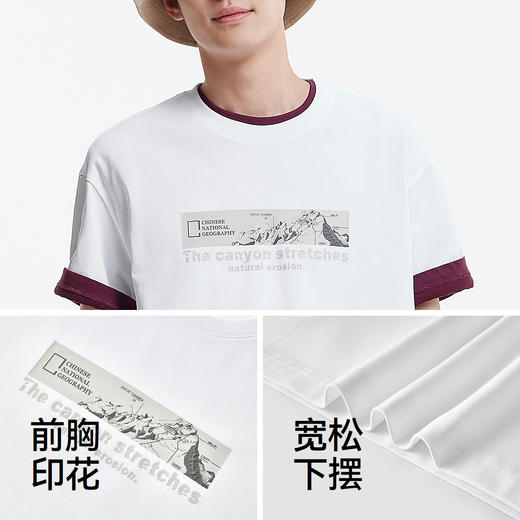 森马中国国家地理系列短袖T恤男夏季户外印花针织衫潮流百搭上衣 商品图2