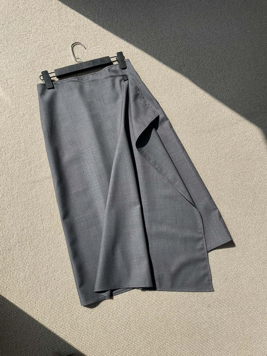 314-5 独家圆正 小禾 精纺羊毛 设计感 褶皱 半身裙 商品图10