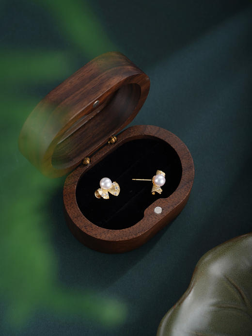 子佩集【小回旋曲】银S925珍珠惜王妃耳钉【E4976】双色蝴蝶结2602 商品图5