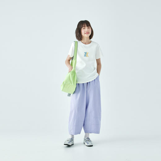 棵初26年夏季新款亲子中大女童水洗棉亲肤休闲裤轻盈宽松气球裤子 商品图1