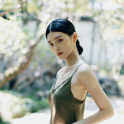 ［东方幸趣］18K符山石镶钻项链#篁竹 商品图3