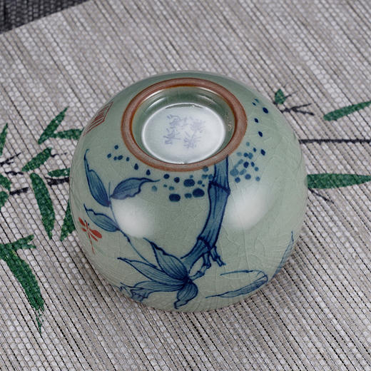 子佩集S990【修竹清风】摆件【SR003】纯银茶具冰裂纹梅兰竹菊茶杯-龙腾景德镇手绘2508 商品图4