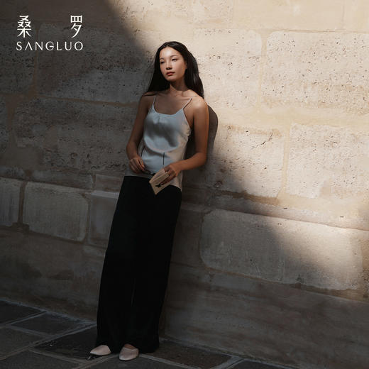 桑罗吊带背心自带胸垫基础宽松桑蚕丝法式性感打底内搭春夏必备 商品图1