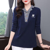 中长款长袖t恤女春秋季2026新款大码纯棉打底衫女士翻领上衣宽松 商品缩略图1