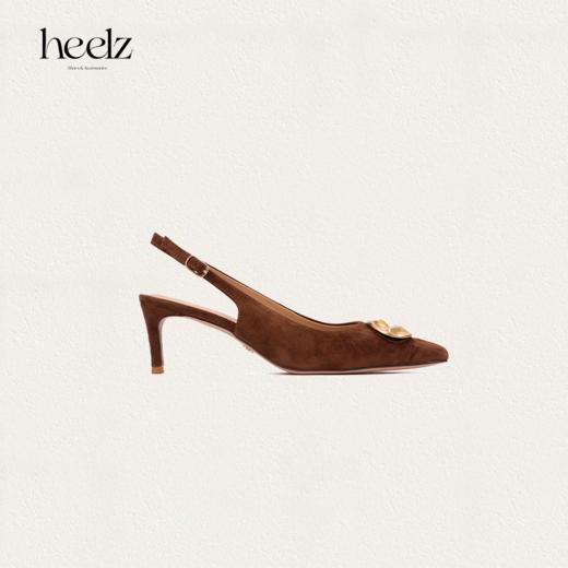heelz设计师手工鞋履 ｜步步留心兰花扣羊反绒Sling-back 6公分 商品图0