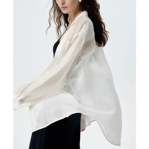 26春夏松弛简约天丝莫兰迪色清爽透气轻薄长袖防晒衬衫上衣25812 商品图1