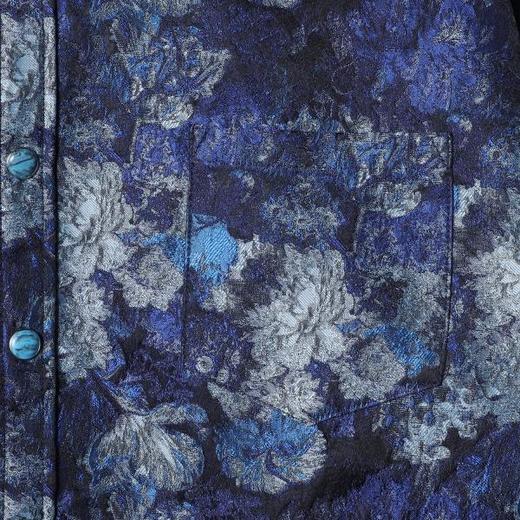 SDSA男装2026新款高贵轻奢时尚重工撞色提花长袖衬衫百搭宽松衬衣 商品图2